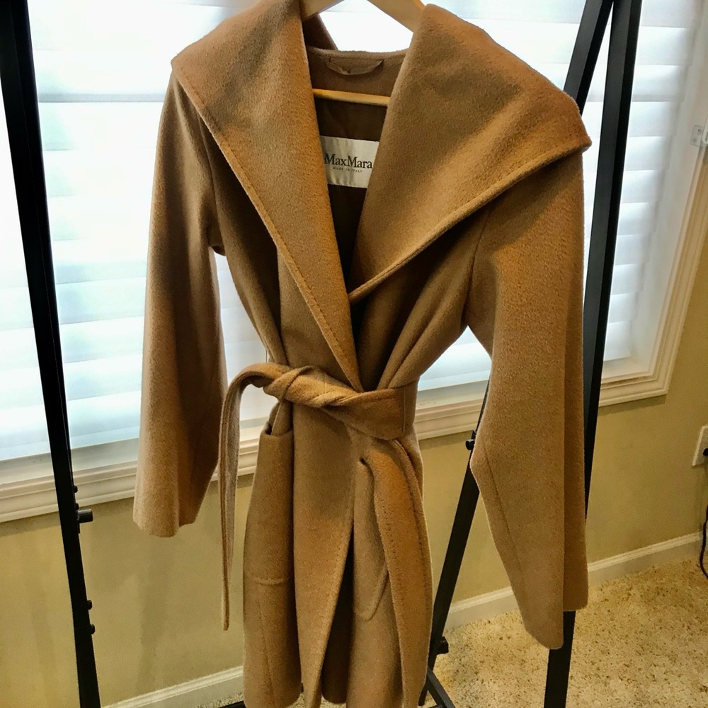 MaxMara Rialto Camel Hair Wrap Coat